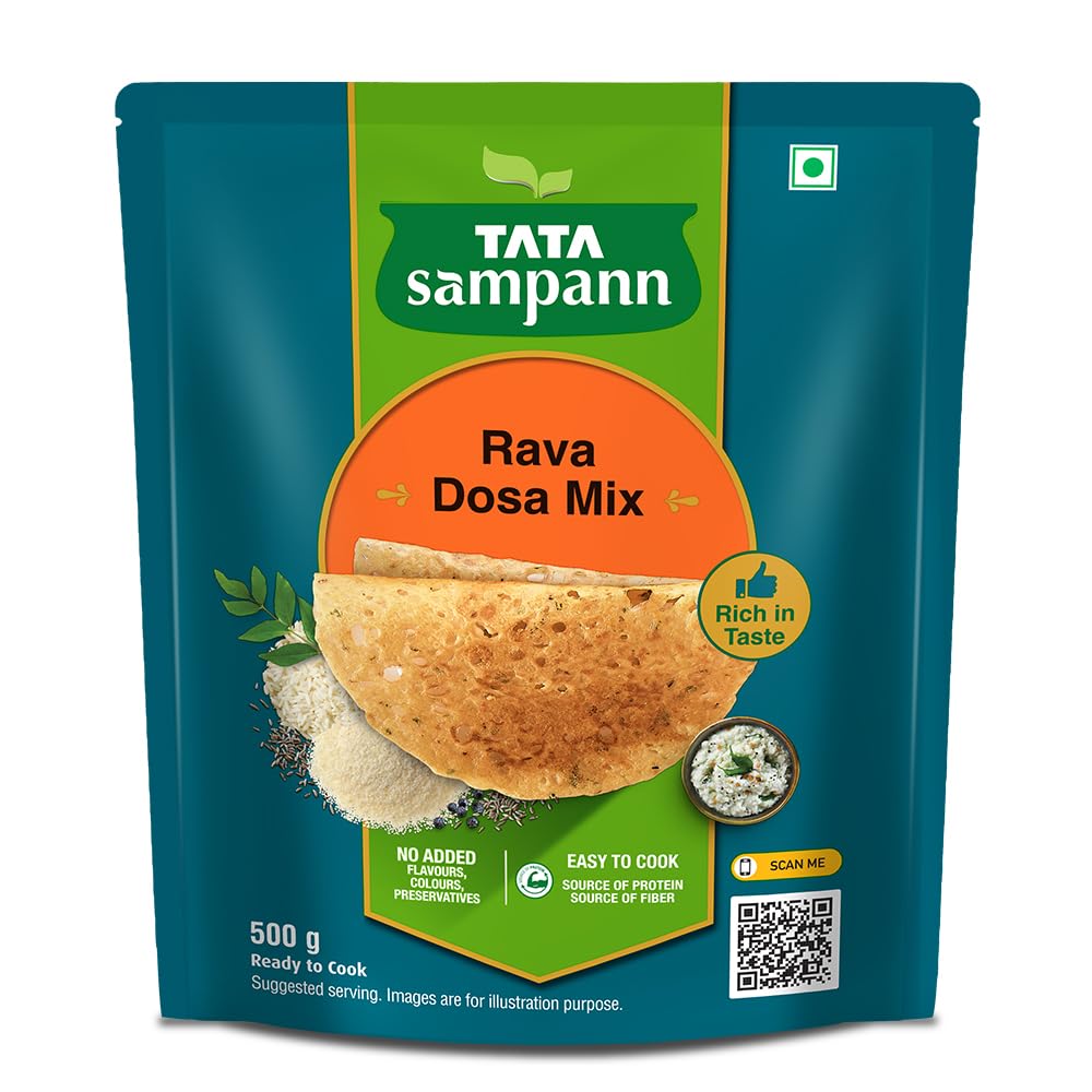 Tata Sampann Rava Dosa Mix Ready to Cook Breakfast Mix Easy to Cook Golden, Crispy & Tasty