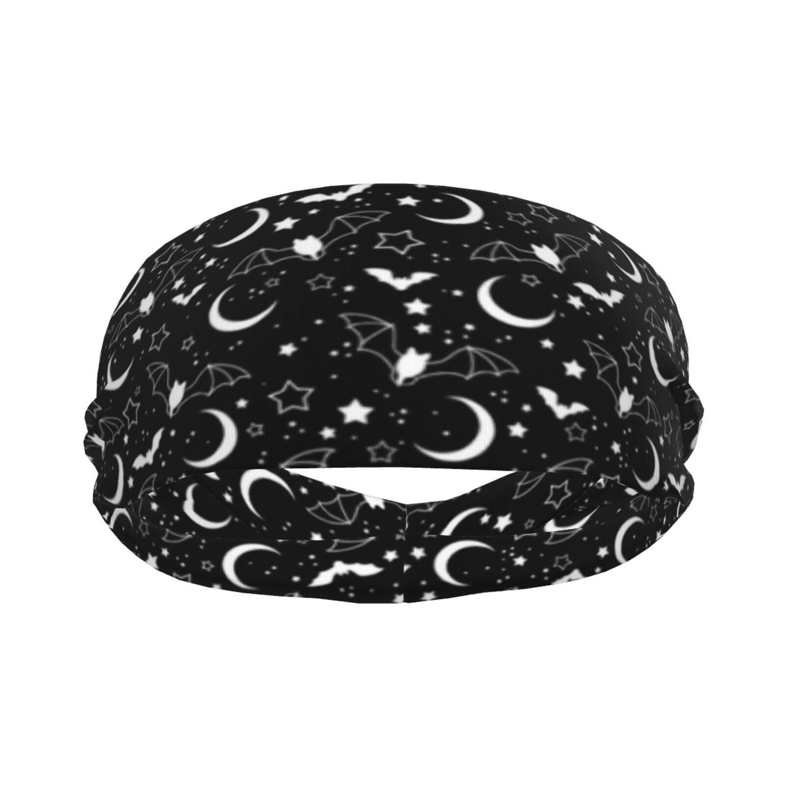 Gothic Goth Bat Headbands Stars Moon Sweatband Fashion Summer Hair Bands for Tennis,Basketball,Running,Gym,Working Out: One Size Gothic-1