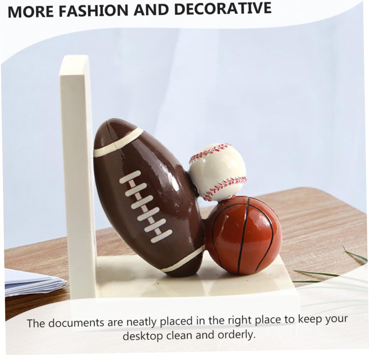 Cabilock 1pair Cartoon Rugby Creative Storage for Books Magazines and DVDs Stylish Decor to Keep Your Space Organized