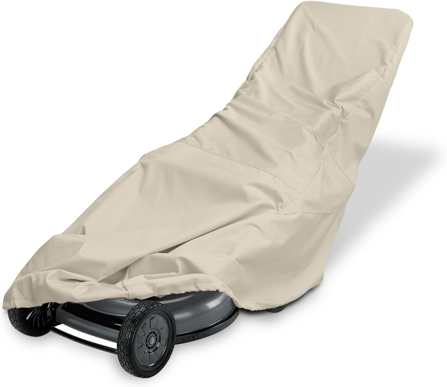 Porch Shield Lawn Mower Cover, Lawnmower Storage, Water Resistant, Universal Fitting, Full Protection Up to 22 Inches Wide (Light Tan)