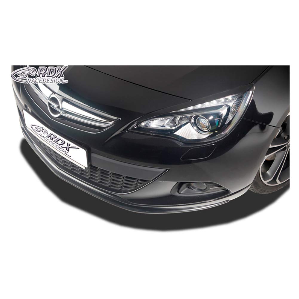 Palpebre fari RDX Racedesign per Opel Astra J GTC 2009-2015 / Cascada (ABS), Black, Senza vernice, Avvitamento, Certificato TÜV