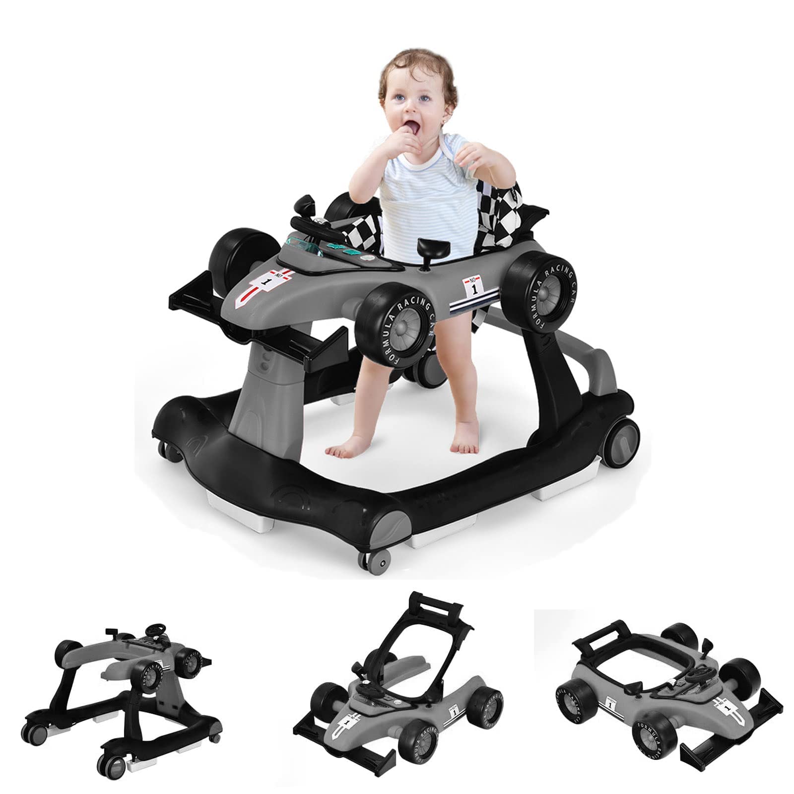 RELAX4LIFE 4 en 1 Andador para Bebés 6-18 Meses, Andador Plegable con Altura Regulable en 3 Niveles, Tacatá Bebés con Luces, Sonidos y Velocidad Controlable, 64 x 73 x 50,5-55,5 cm (Azul) — view 13