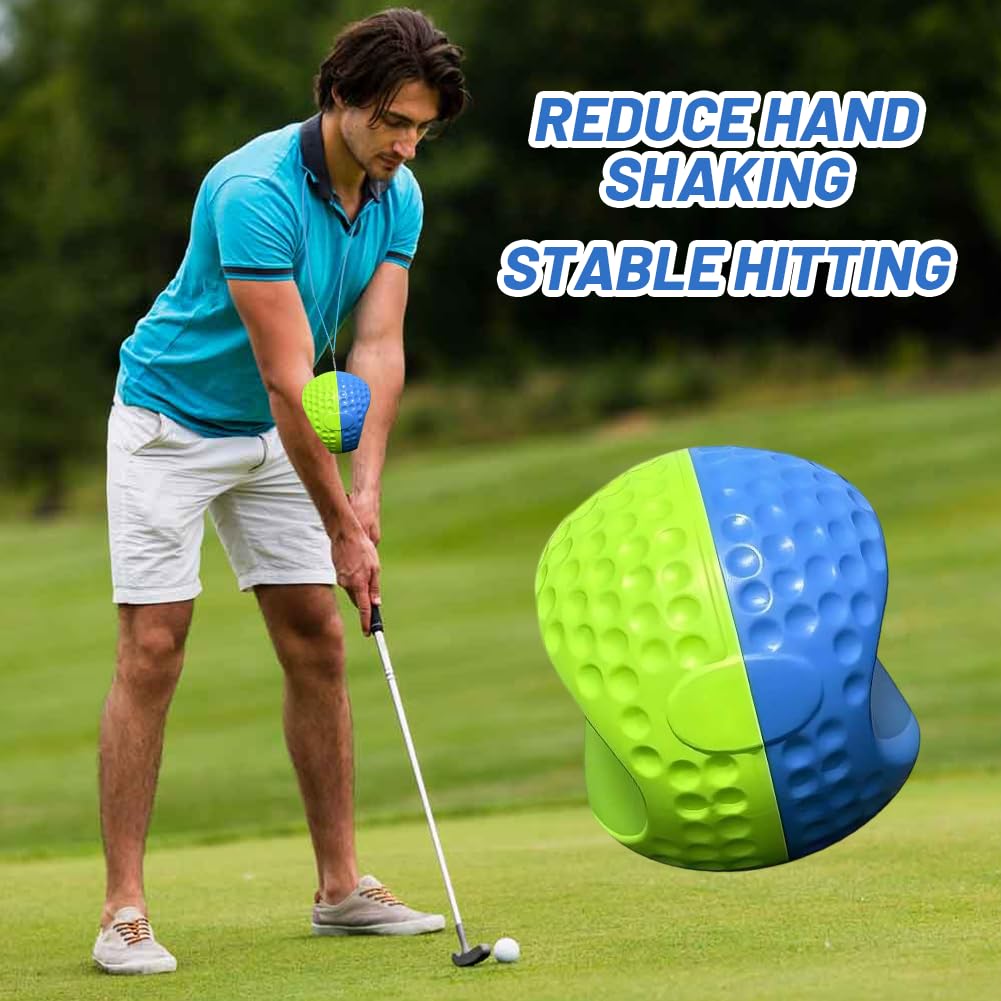 Golf Schwungtrainer Ball, Trainingshilfe für Haltung & Bewegungskorrektur mit Trageseil - Golfball Übungsgerät für Workout, Golf Training & Schwungtechnik - Ideal für Anfänger