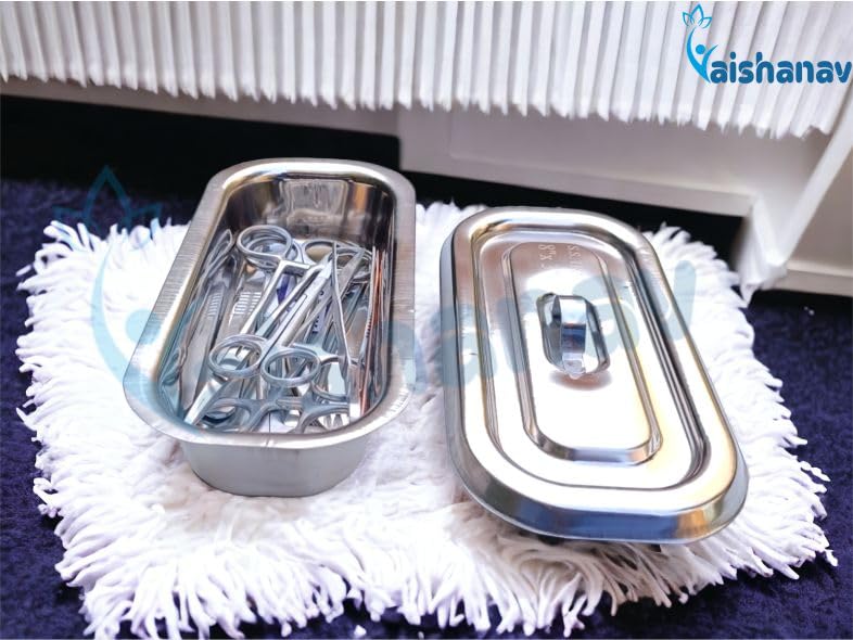 Image of Dressing Instrument Set (Set of 9 PCS) - Premium Surgical Grade Stainless Steel Instruments Packed in Convenient Instrument Tray - Ideal for Medical Professionals and Students