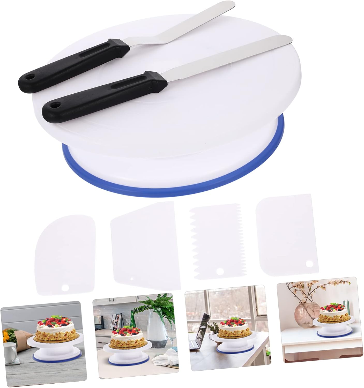 Rotating Cake Turntable Baking Stand Spatula Cake Decorating Supplies Turntable Kit for Diy
