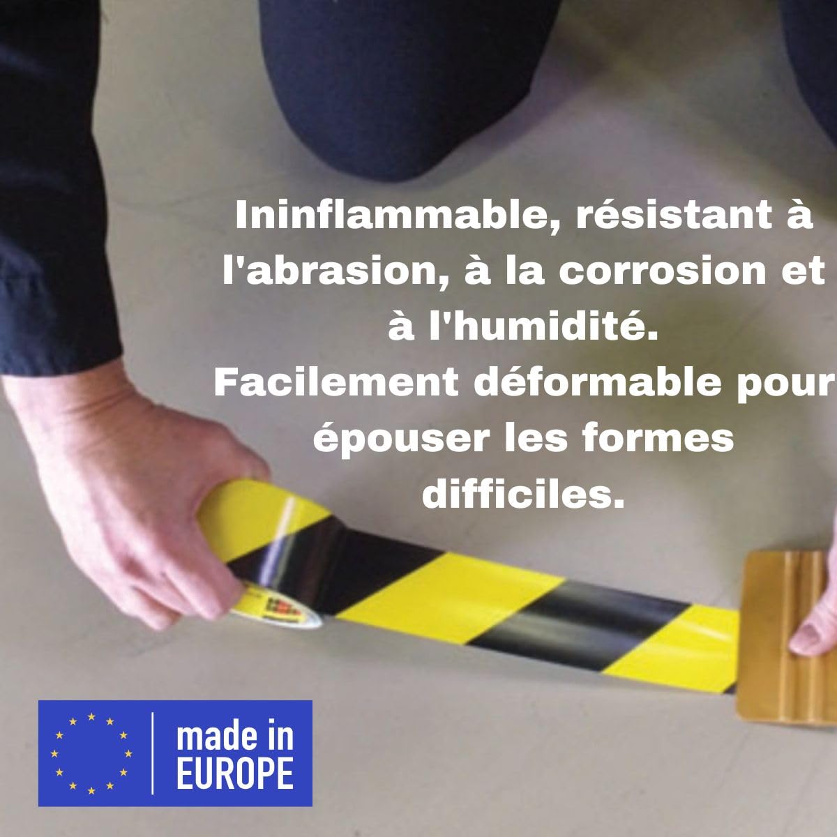 Générique Ruban de Signalisation Adhésif Jaune et Noir X6 – Ruban de Marquage au Sol PVC 50 mm x 33 m – 160 Microns – Haute Résistance – Signalétique Sécurité Entrepôt, Industrie, Atelier et Chantier