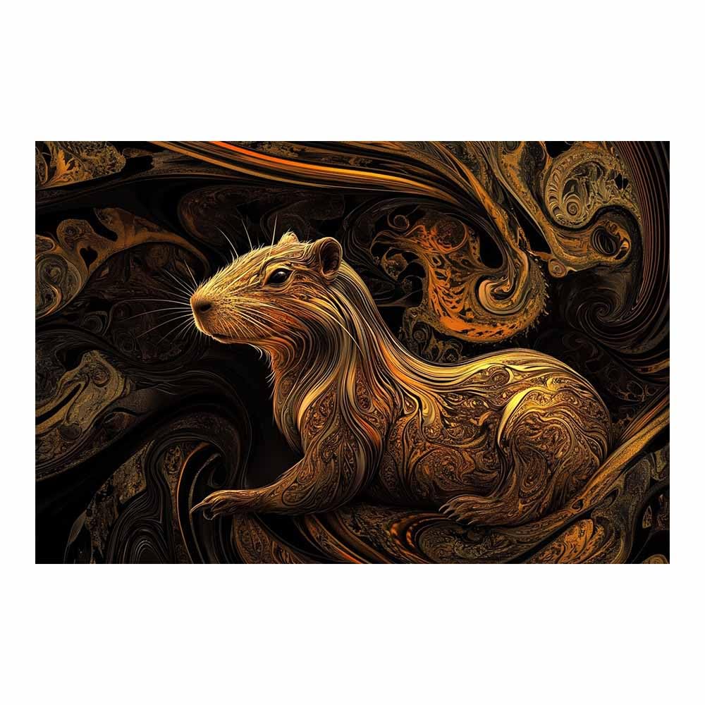 JOSUE Animal Canvas Wall Art Abstract Poster Wall Artworks Pictures for Living Room Bedroom Home Office Decoration(Gold 56)-70x100cm Unframed