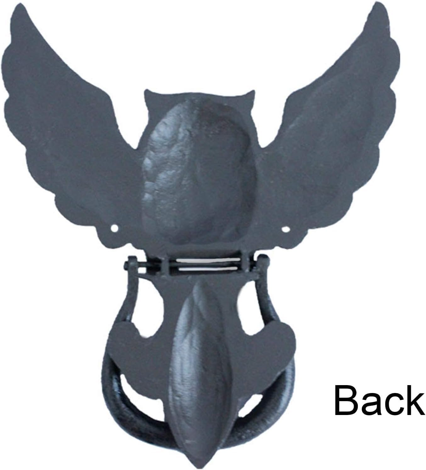 Door Knocker, Door Knocker Vintage Owl Knockers for Front Door, Owl Handle Pull Ring Funny Garden Fence Cast Iron Large Ring with Rustic Blue Finish