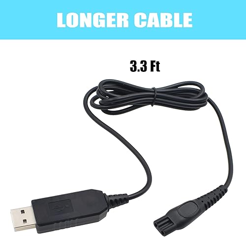 Miniatura 5 de HQ8505 - Cable de carga para afeitadora Philips Norelco HQ8505 3000 5000 7000 Series mg7790 mg5750 Afeitadora eléctrica recortadora de barba