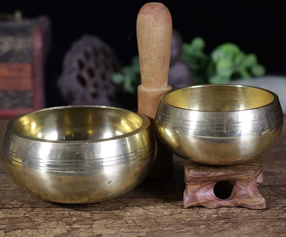 Campane tibetane, Campane tibetane, Campane sonore, Facili da Suonare, autentiche, Fatte a Mano, per la Meditazione, guarigione dei Chakra, con mazzuolo e Cuscino.