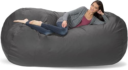 Miniatura 55 de Comfy Sacks - Puf de espuma viscoelástica de 7.5 pies, tumbona de piel sintética color negro Piel sintética, color negro,Piel sintética de color