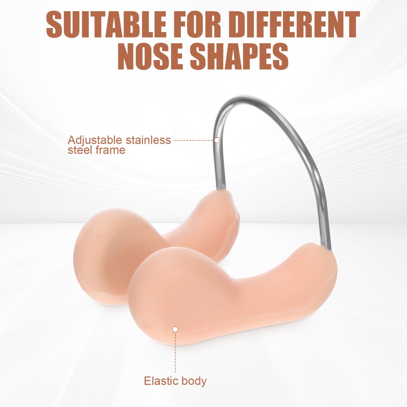Toddmomy Nasello da Nuoto Tappi per Il Naso per Il Nuoto Etichetta Protezione Nuotatori Sicurezza Colore Tappo per Il Naso da Nuoto Clip per Il Naso di Nuoto Beige