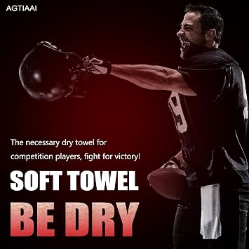 Cotton White Football Towel Quarterback - Hand Towels with Hook and Loop Closure - Versatile Sports Towels for Softball, Gym, Yoga, Golf - Men, Women, Youth