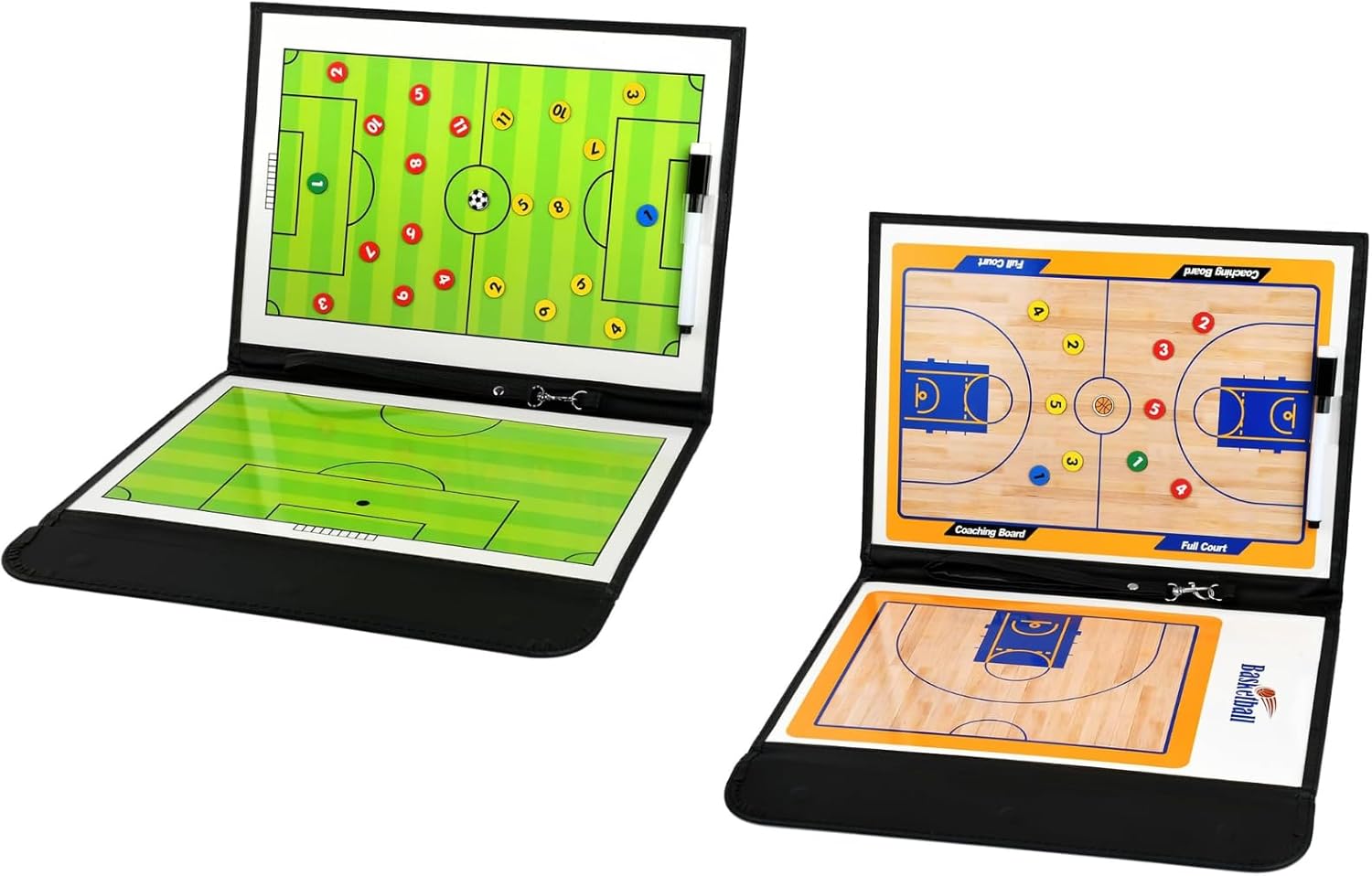 Magnetic Soccer Coaching Board Tactical Clipboard Kit and Basketball Coaching Board with Dry Erase Surface, Portable Strategy Coach Board