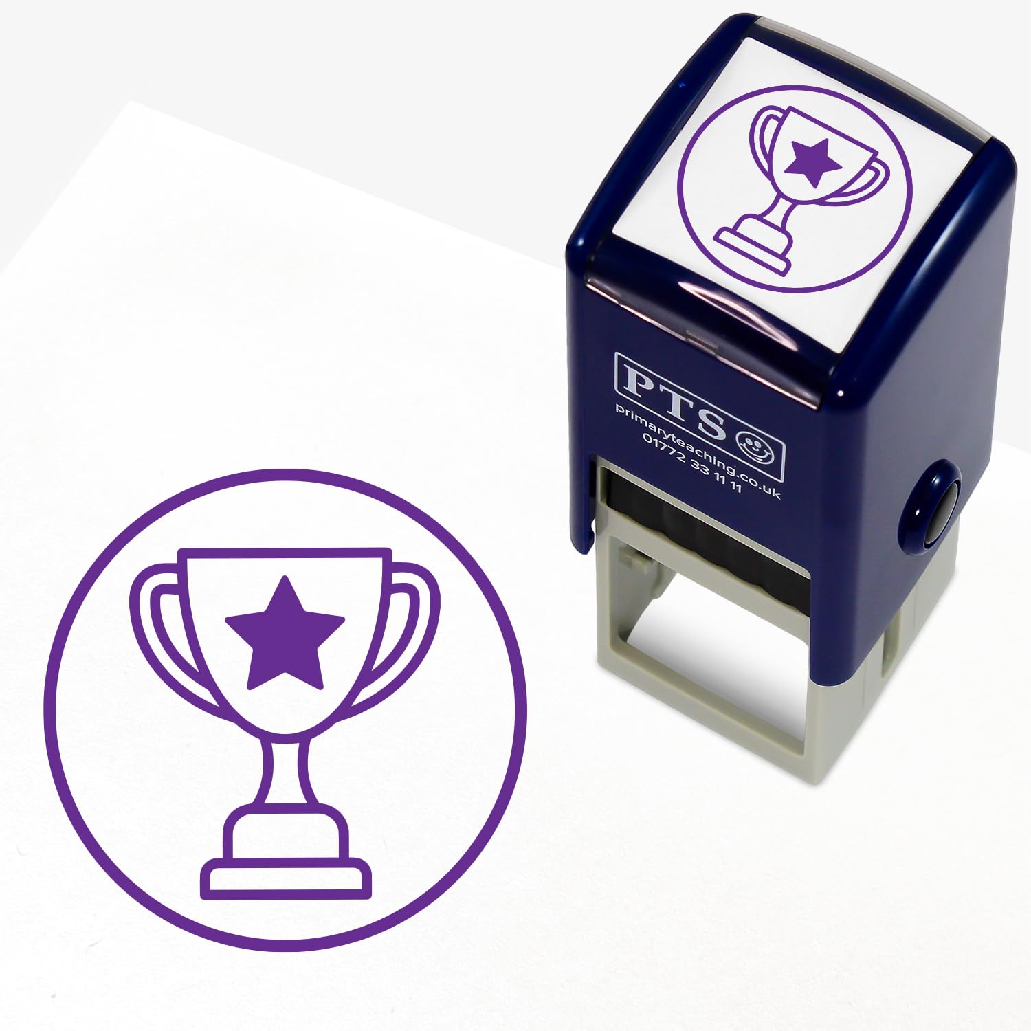 Primary Teaching Services Ltd Purple 1 Trophy Motivational Feedback Marking Stamper School Pupils Work 25Mm Primary Teaching Services (Purple)