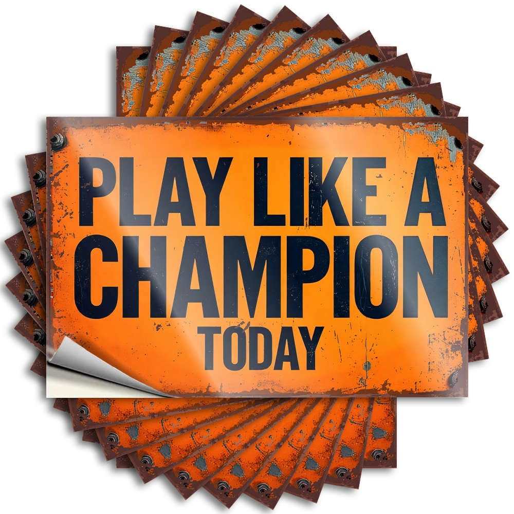 Tattoos Backyard Bar Decor Peel and Stick - Play Like A Champion Today Garage Bookish Waterproof Vinyl for Girls(12X18CM)