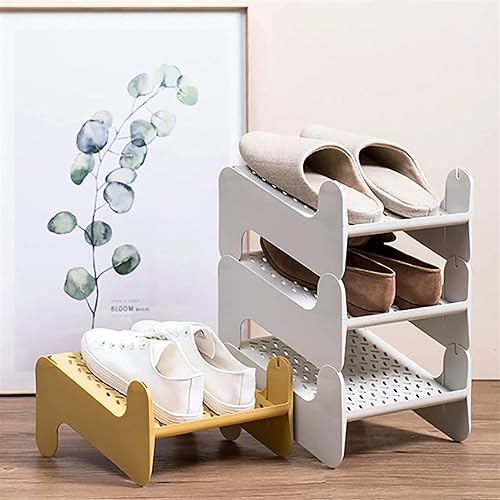 Miniatura 2 de dxjsf Estante de zapatos apilable para almacenamiento de zapatos nórdico simple, zapatero de plástico para el hogar, organizador en capas, gran
