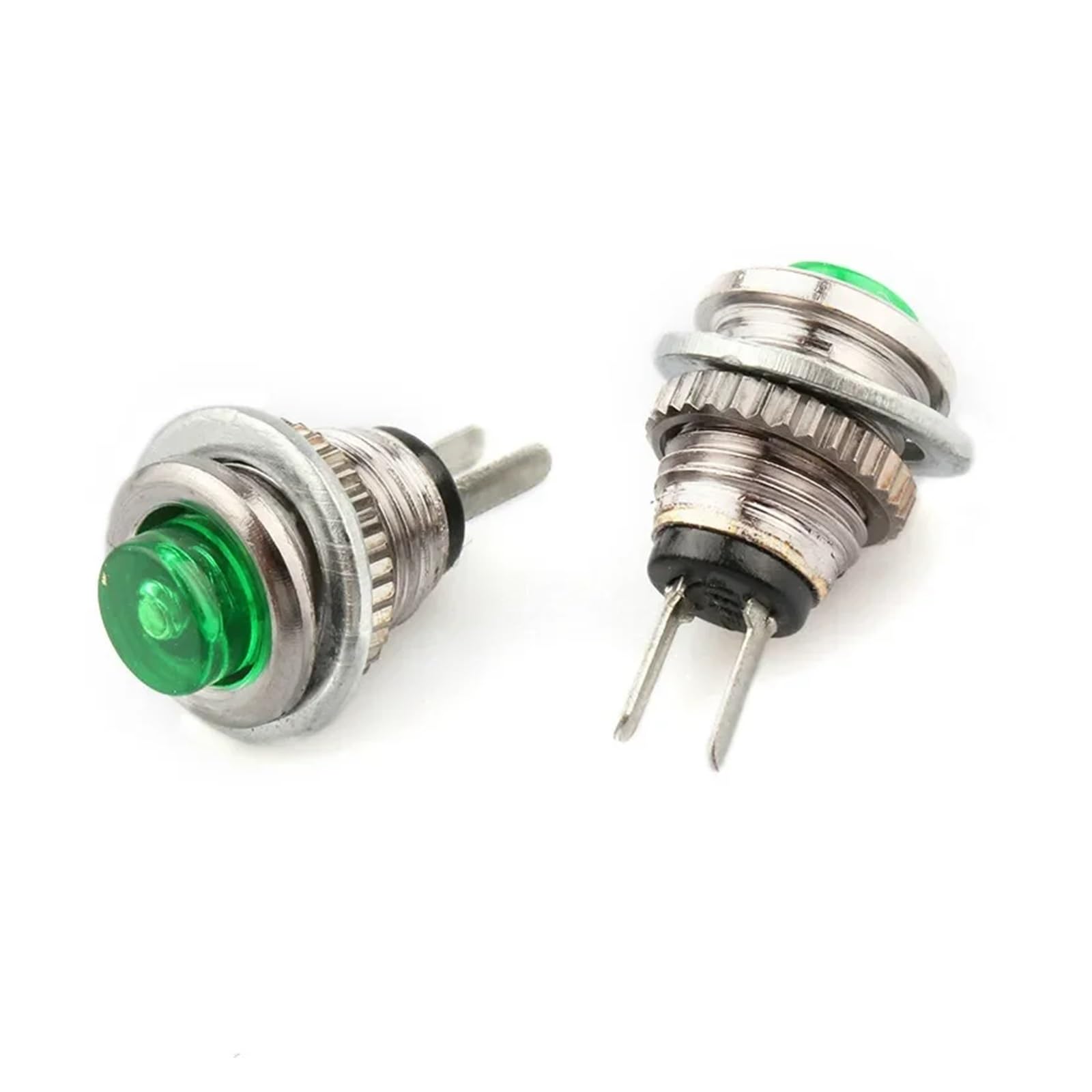 AUOQKQUT 5pcs DS-101 8mm green on/Off Push Button Switch Lockless Momentary ON OFF Push Button Normally Open Switch
