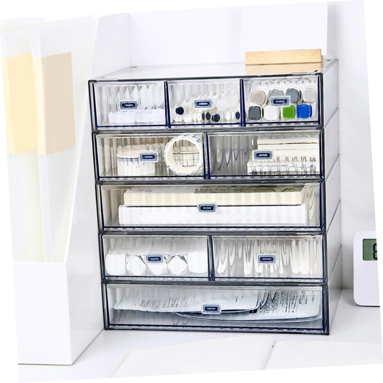 SHINEOFI 3piezas Organizador De Escritorio Cajón De Almacenamiento De Plástico De Almacenaje