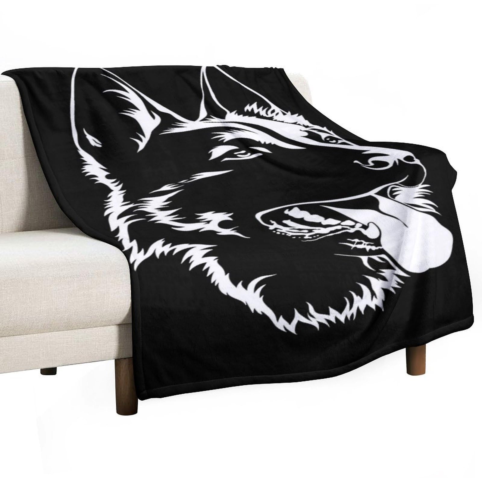 Cgsbngha Style Black German Shepherd Flannel Fleece Blanket Lightweight Soft Throw Blankets For Sofa Couch Bed Chair