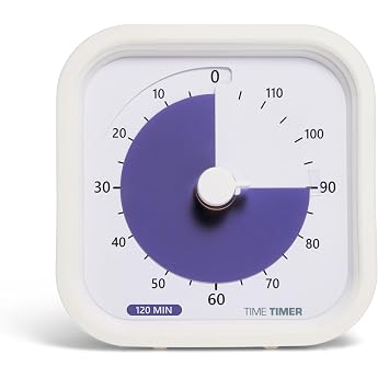 TIME TIMER 120 Minute MOD Education Edition - Visual Timer with Desktop Software for Kids in Classroom Test Timer Learning Tool and Office Meetings with Quiet Operation White 120 Minutes