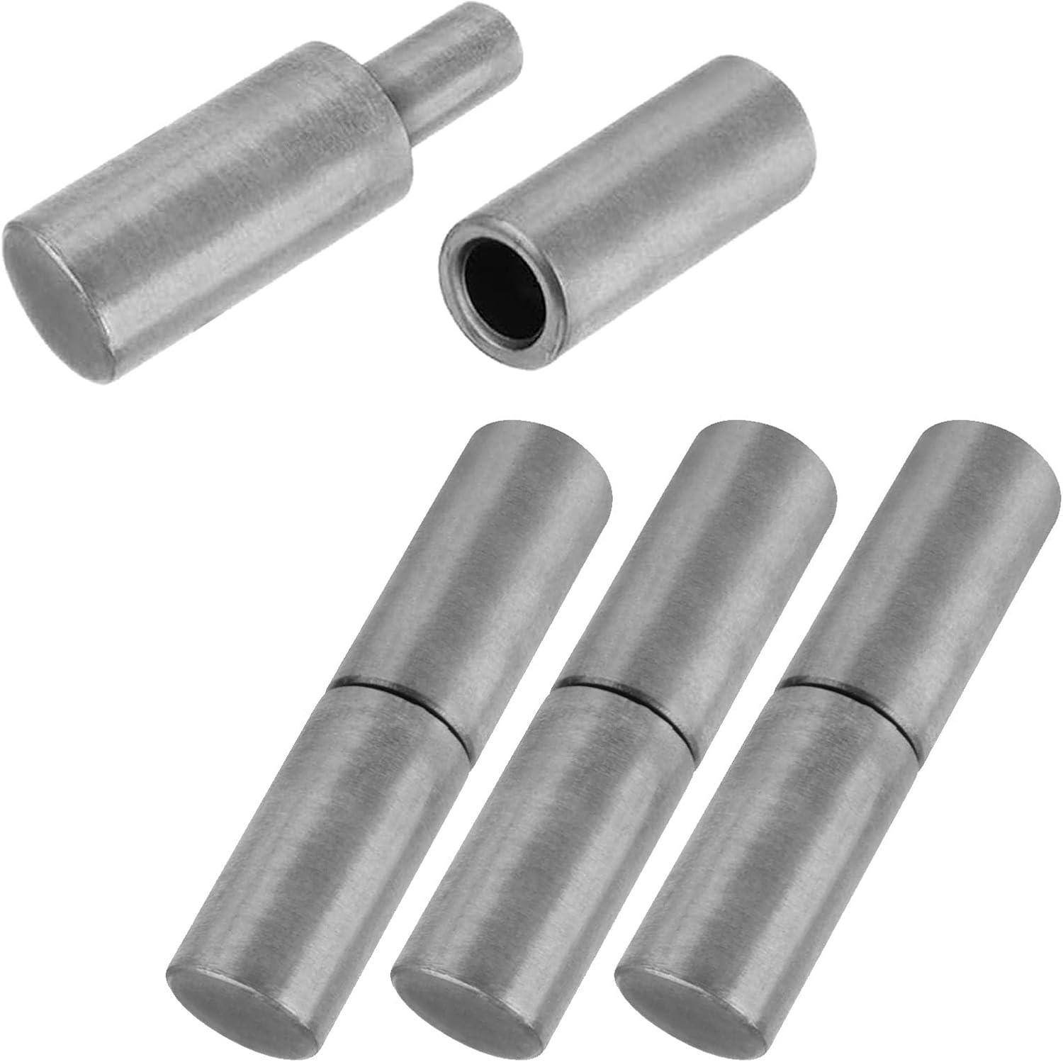 4 PCS Weldable Barrel Hinges Weld On Bullet Door Hinge 3" x 3/4" Heavy Duty Steel Detachable Hinges for Trailer Ramp Gate Swing Door (4 PCS)