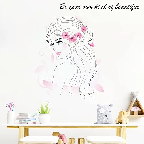 Miniatura 5 de Hermosa calcomanía de pared para mujer calcomanía de pared para niña citas inspiradoras decoración de pared vinilo para despegar y pegar arte mural