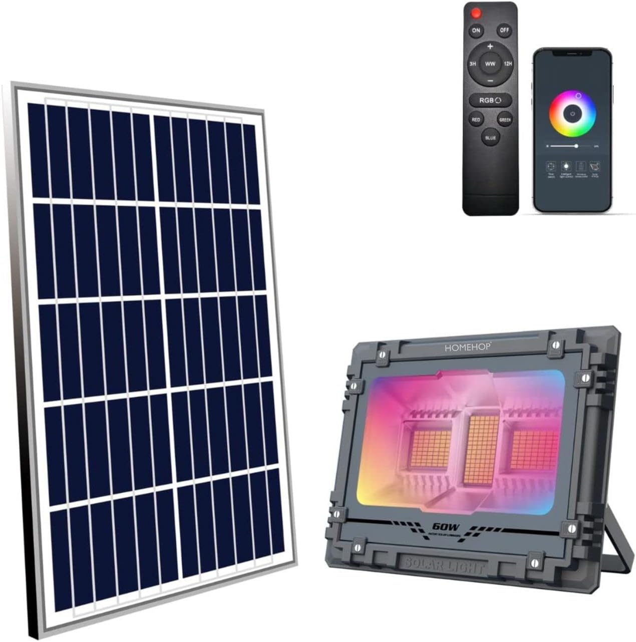 Homehop 60W Best Solar Light Outdoor LED Flood Decorative Wireless Automatic ...