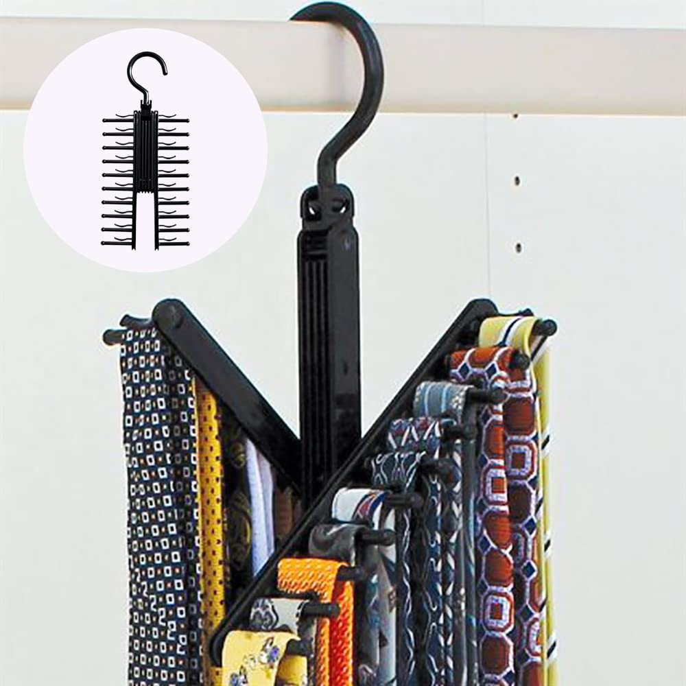 Porte-Cravate Réglables Cravate Rack Crochet Cintre Organisateur avec Pinces antidérapantes,360 Degrés Rotation pour Cravates ou Ceintures | Leroy Merlin