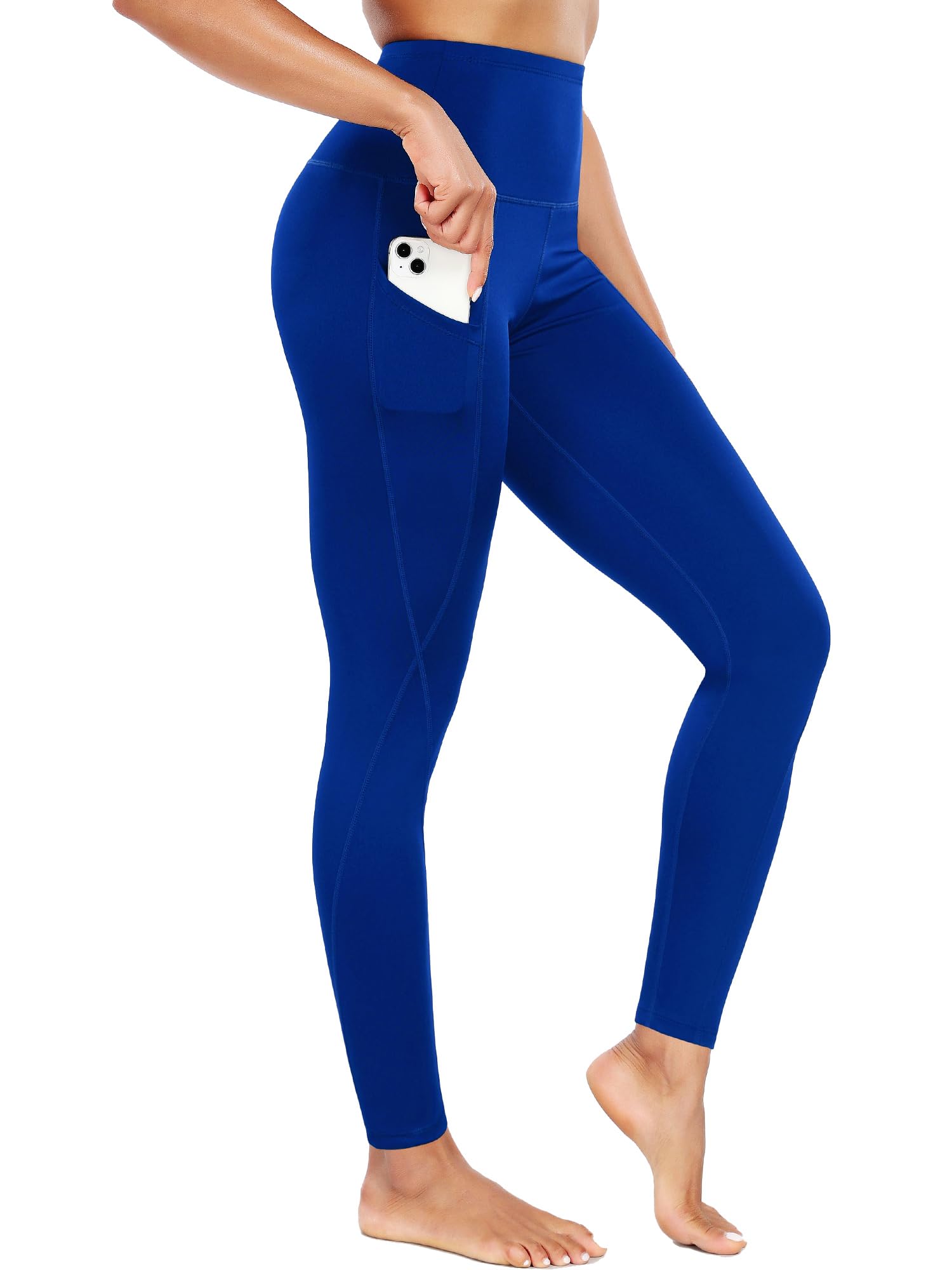 Neleus Tummy Yogahose für Damen, hohe Taille, mit Tasche