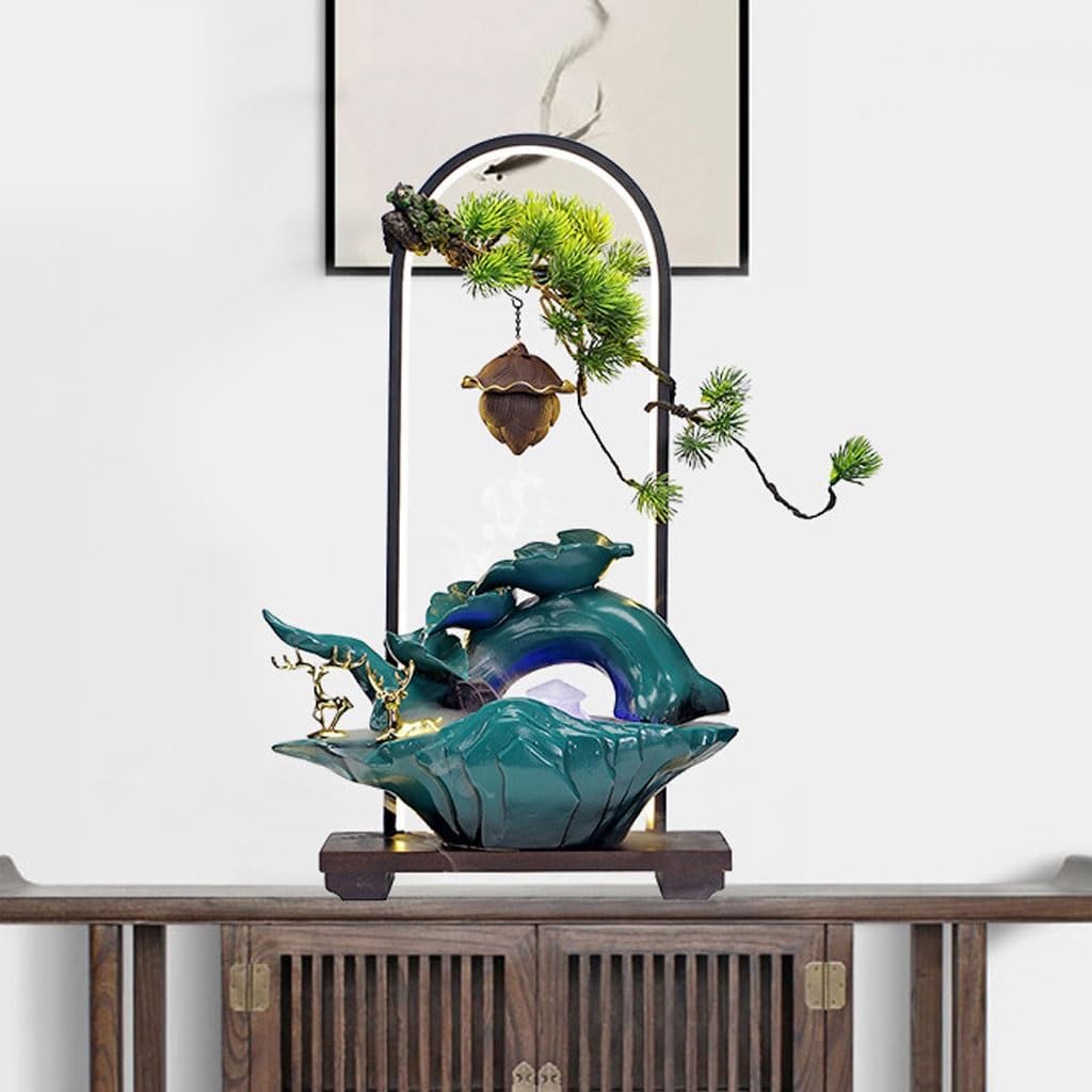 Indoor Fountain Lighting Water Ornaments Water Circulation Humidification Fountain Living Room Porch Office Desktop Tabletop Fountain