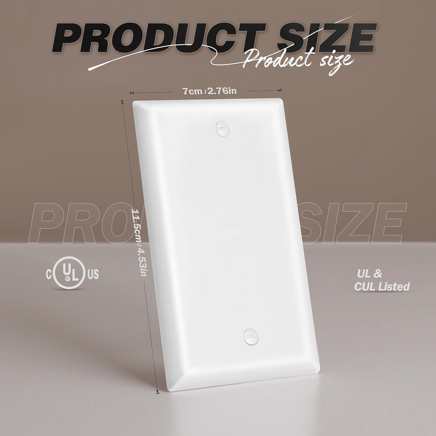 12 Pack No Device Blank Wall Plate, Standard Size 1-Gang 4.53" x 2.76" Blank Device Wall Plate, UL Listed, Unbreakable and High Temperature Resistant Light Switch Cover, White - Image 4