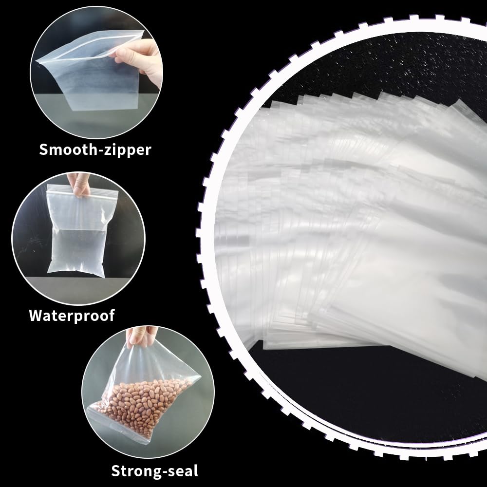 Produktbild von 50er-Pack Mylar-Zip-Beutel Druckverschlussbeutel – 4 Designs, Lebensmittelgeeignet, Geruchsdicht, JLS Store