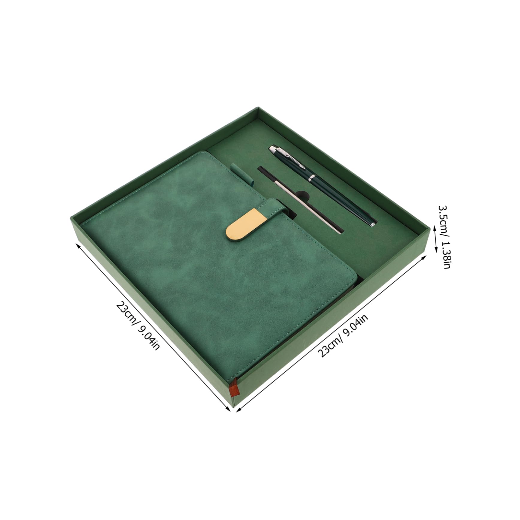 DOITOOL Cuaderno de Diario de Negocios A5 Verde con Bolígrafo y Caja | Cuaderno de Notas de Reuniones, Papel de Escritura Suave, Decoracion Colegio, Material de Oficina y Escolar