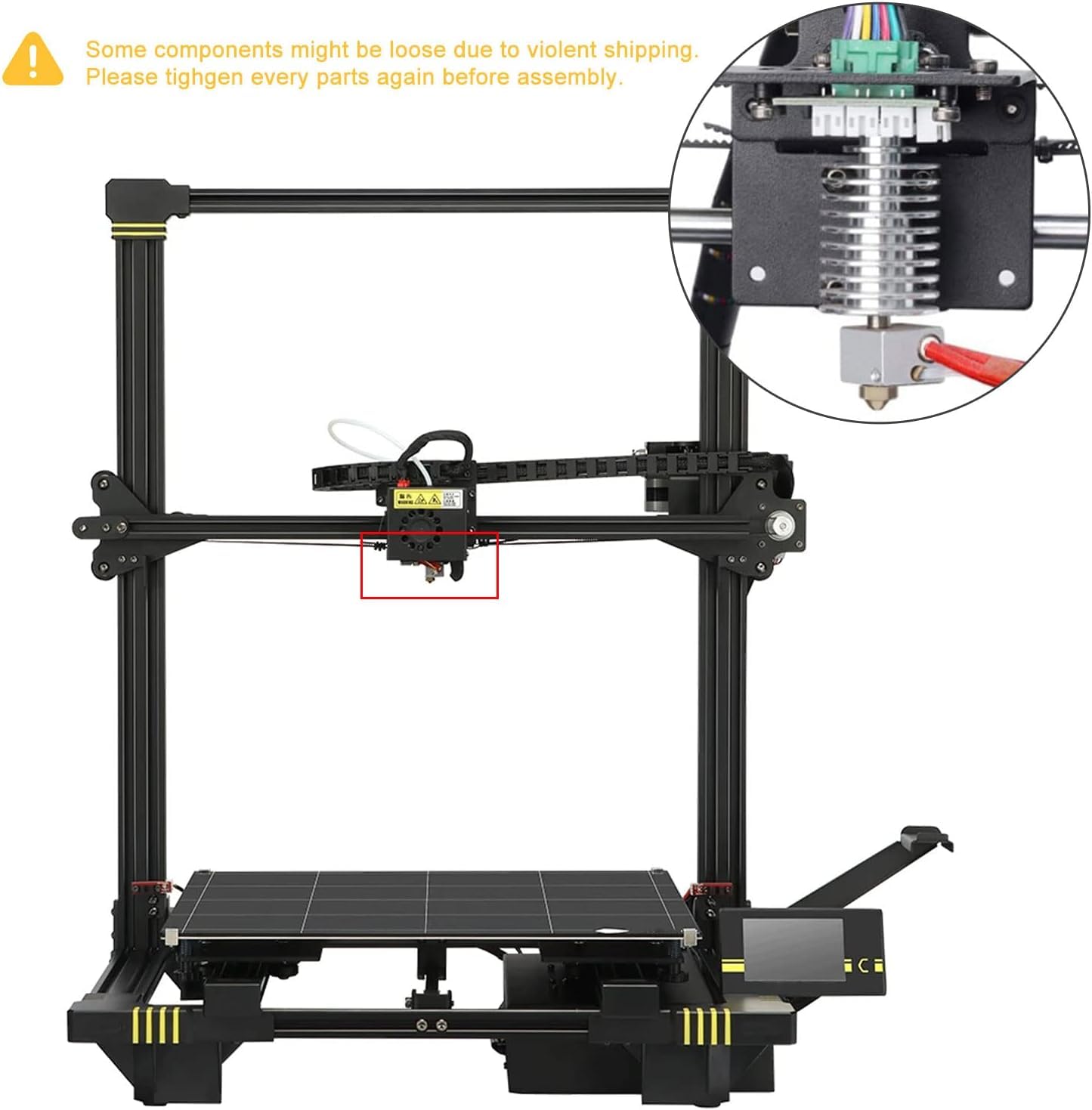 V5 J - Head anycubic Chiron hotend 24V mit 2stück V6 düsen aus gehärtetem Stahl 0.4mm für anycubic Chiron 3D Drucker mise à niveau