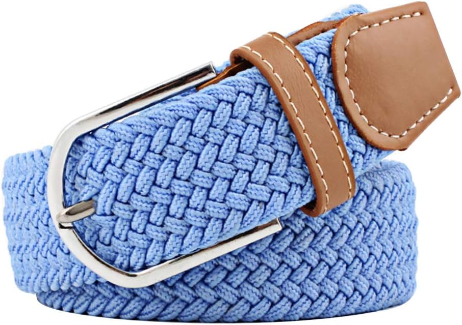WIACOMulticolored Elastic Woven Golf Belts Casual Braided Stretch Belt for Men and Women