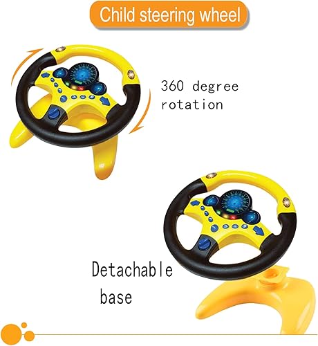 Miniatura 7 de RedCrab Juguete simulado para volante de automóvil con luz y música para niños, juguetes de asiento de conducción de simulación, juguetes educativos