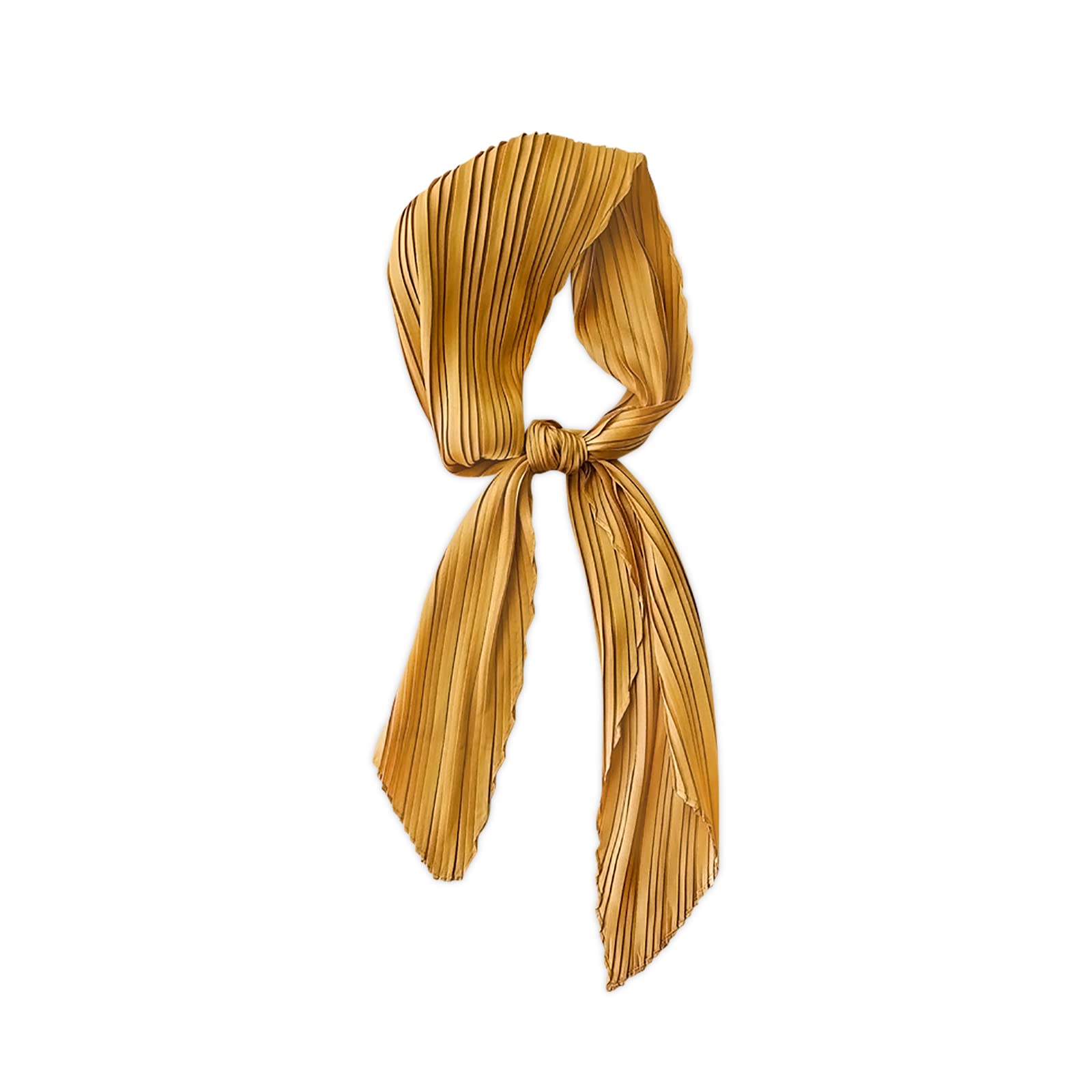 LumiSyne Pleated Square Scarf Women Solid Color Silky Satin Stereoscopic Neckerchief Lightweight Bandana Decorative Neck Scarf Hair Scarf Headband