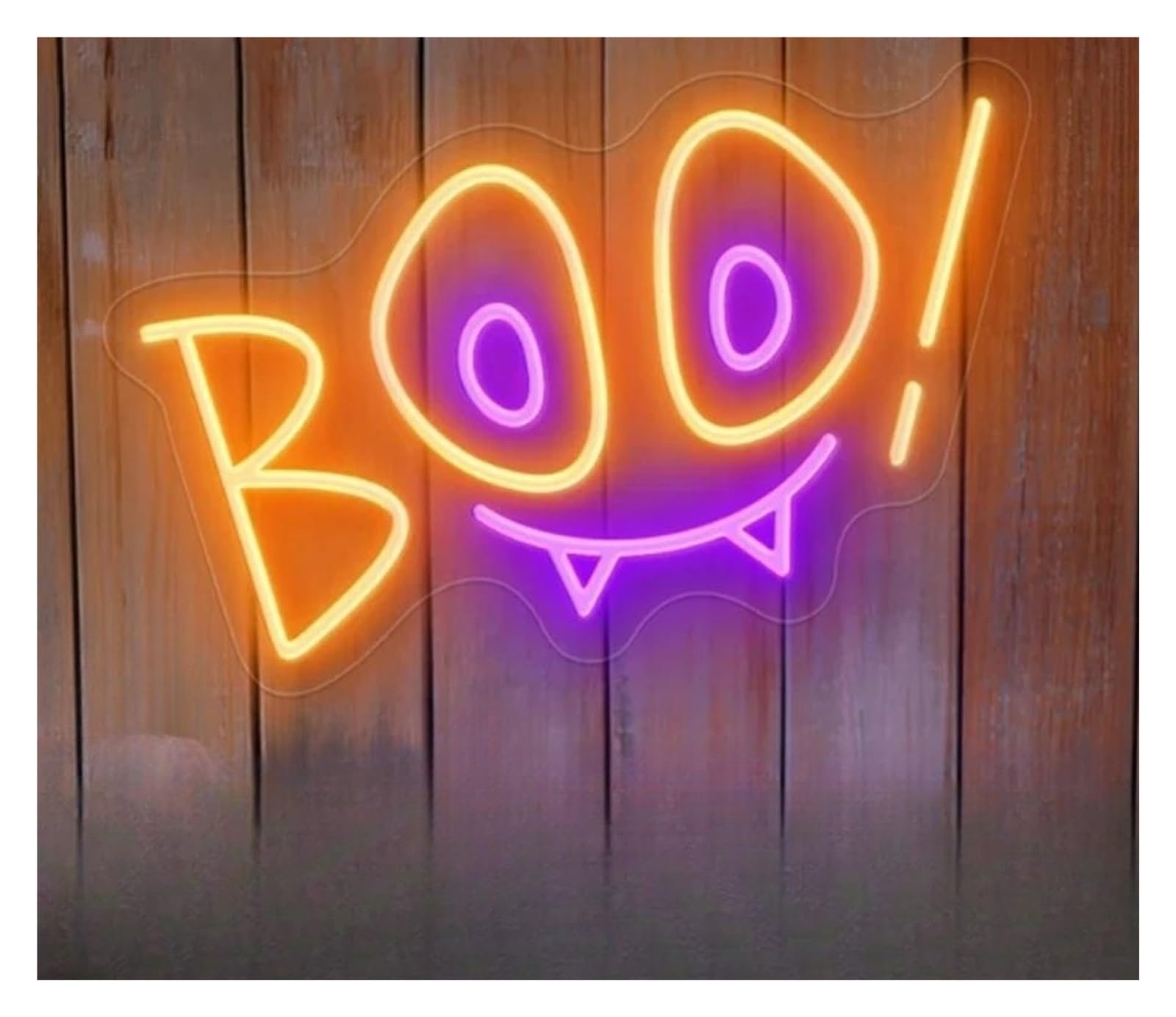 SHOUXI Sign Lamp Boo Neon Sign Owl Light Room Decoration for Party Kid's Room Living Room USB Dimmable Lamp 26cmх40cm(A)