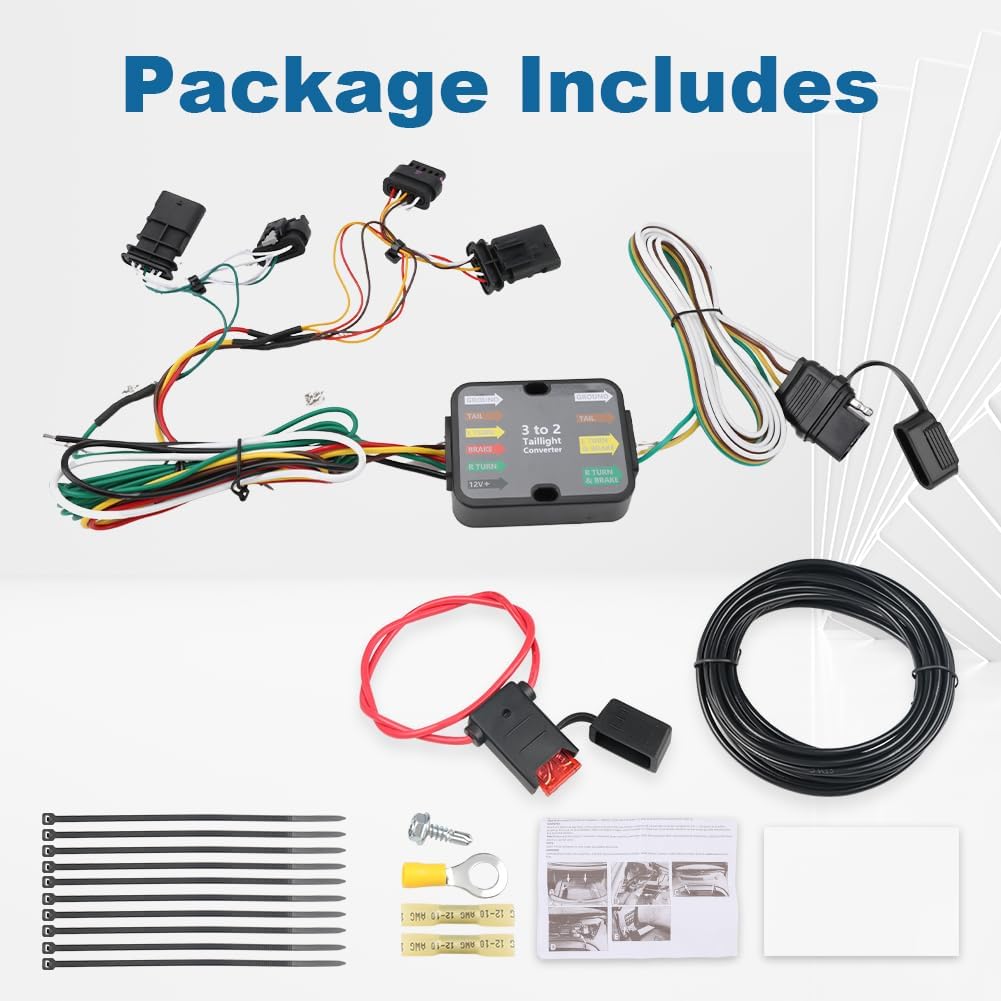 WATERWICH 4-Pin Trailer Wiring Harness Kit Compatible with Tesla Model 3 Y 2017-2024 Replacement for 118869 for Trailer Lights Connect