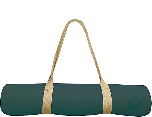 Miniatura 2 de Esterilla de yoga premium de 0.177 in de grosor, antideslizante, con correa, tapete de ejercicio, pilates, base de goma natural y parte superior de