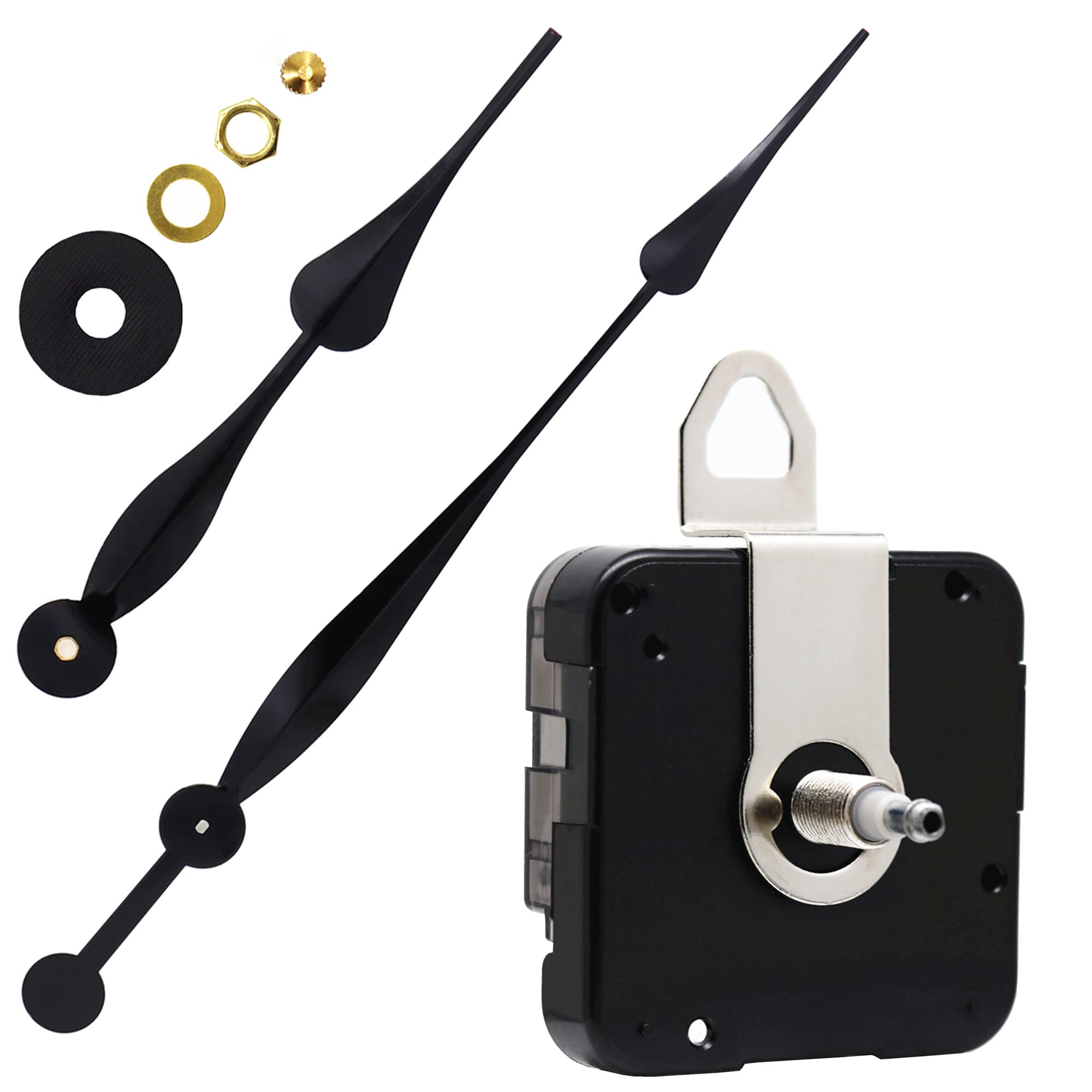 YOUNGTOWN Uhrwerk mit hohem Drehmoment und langem Schaft mit 30,5 cm langem Spatenzeiger, Gewindelänge ist 15,4 mm (39/64 Zoll) (1 Set)