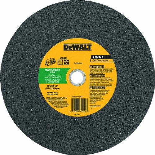 DeWalt DWA8011 Metal Chop Saw Wheel, General Purpose, 14 x 7/64 x 1 in. - Quantity 10