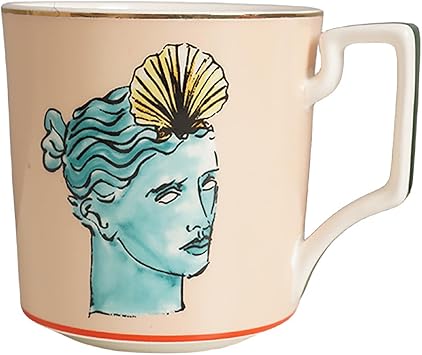 Creative Decal Sea God Ceramic Mug Home Decoration Tableware Couple Cup-Type B
