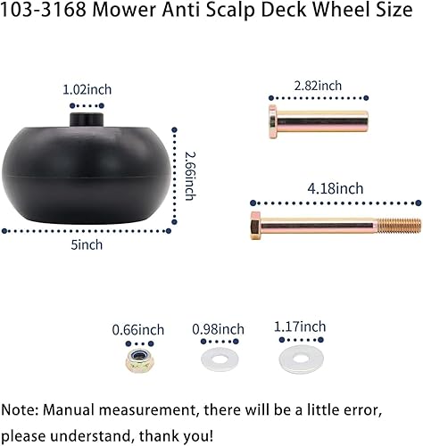 Miniatura 2 de 103-3168 - Juego de herramientas para ruedas de plataforma anticuero cabelludo para cortacésped Kubota 68-2730, K5371-42110, 1-603299, para