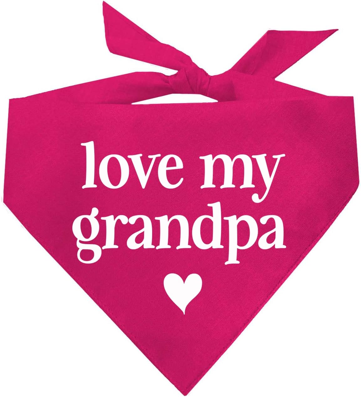 Love My Grandpa Father's Day, Valentine's Day Dog Bandana (426 Hot Pink, One Size)