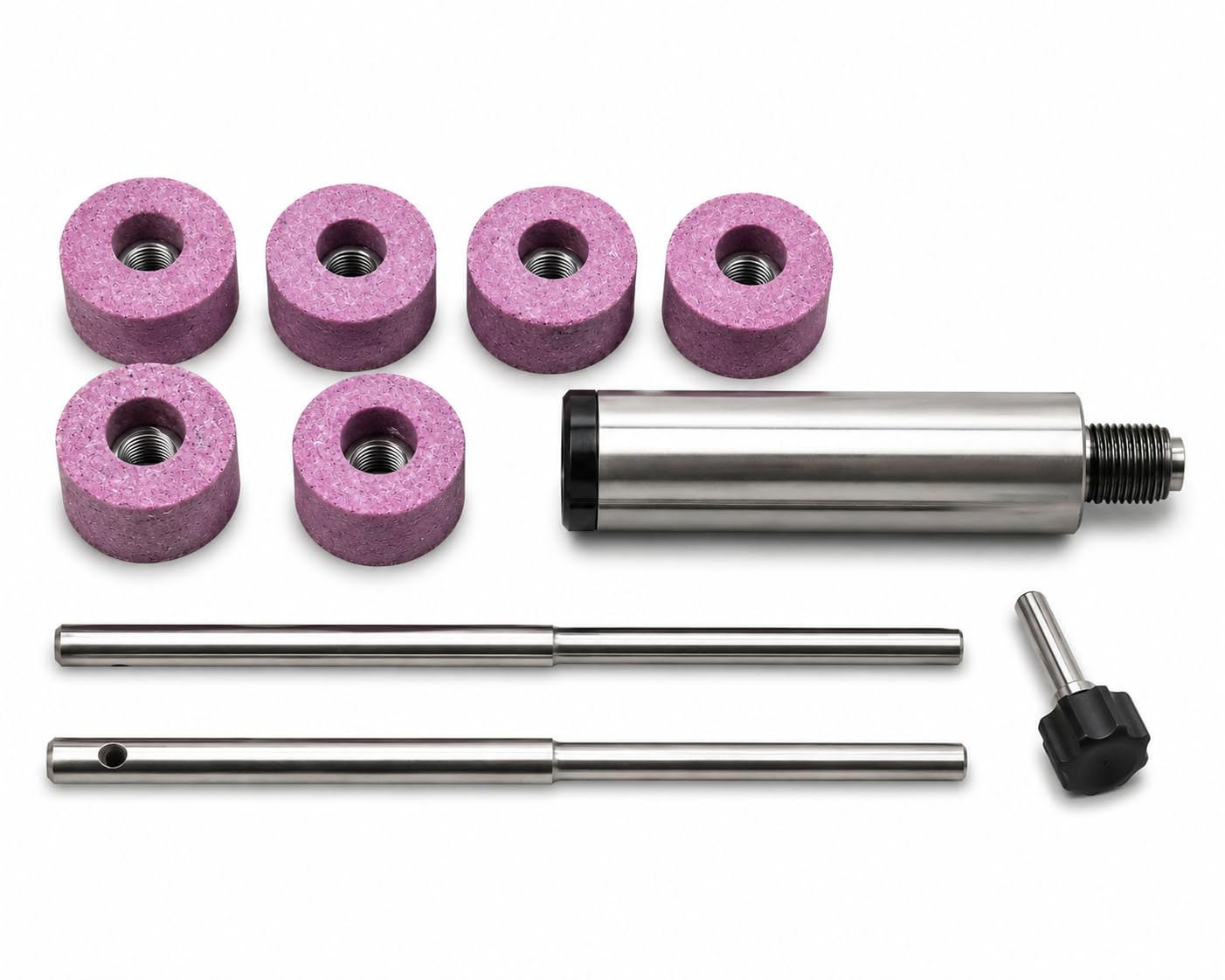 Valve Seat Grinder Stone Holder Kit with 2 Pilots & 6 Grinding Stones, Compatible with Sioux & Star Drive Machines