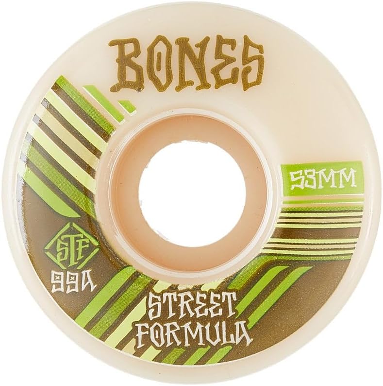 Bones STF Retros 99A V4 Wide Skateboard Wheels White 52mm