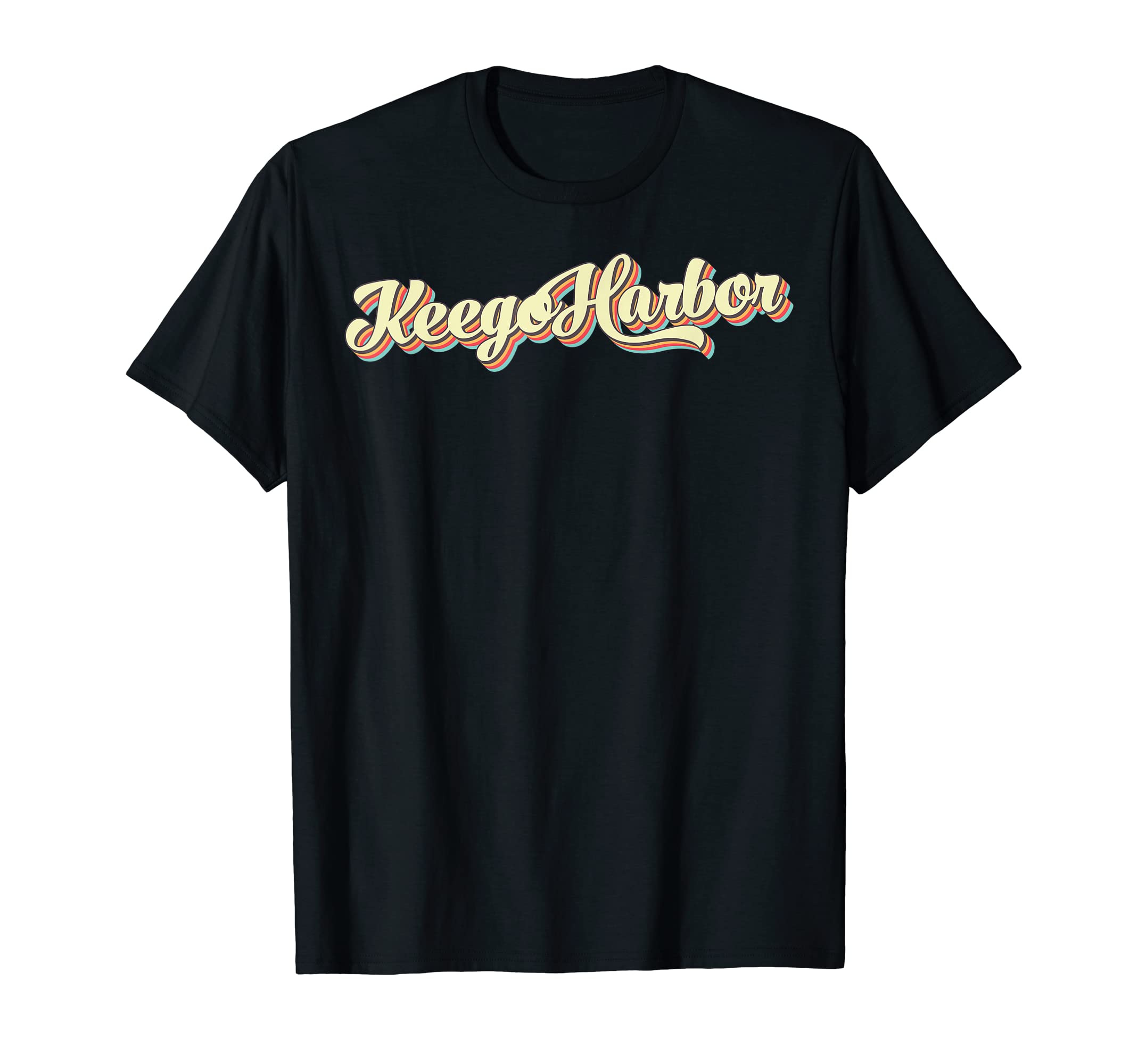 Keego Harbor TShirt Retro Art Baseball Font Vintage T-Shirt