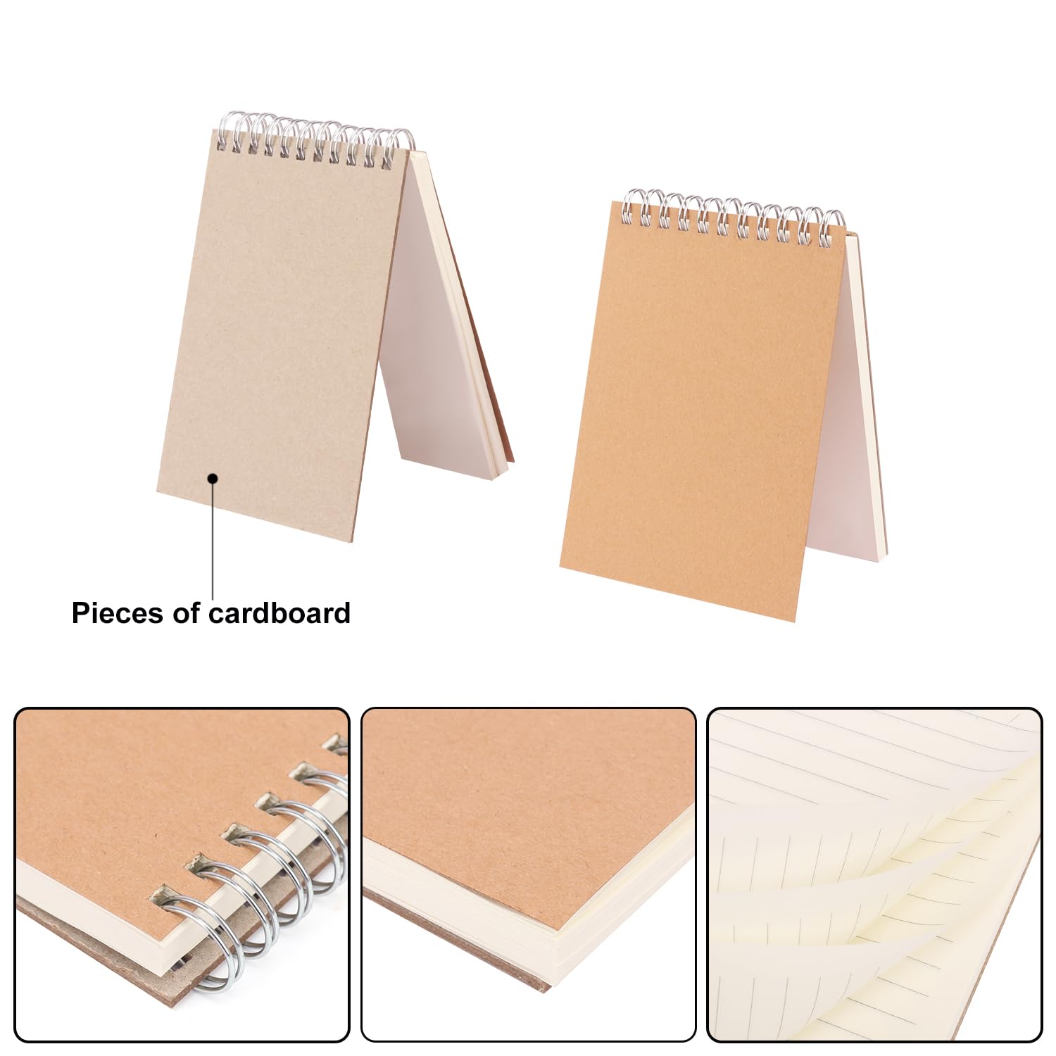 IHDYPPEW Paquete de 24 cuadernos rayados en espiral marrón, cuadernos A6 con espiral superior, cuadernos medianos versátiles para el trabajo, estudio y regalos, suministros de oficina, escuela (80